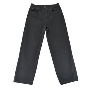 H&M Loose Fit Black Wash Denim Jeans Women's Size 33 Baggy‎ Relaxed Rigid Denim
